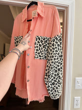 Load image into Gallery viewer, Pink Leopard Shacket Size Medium
