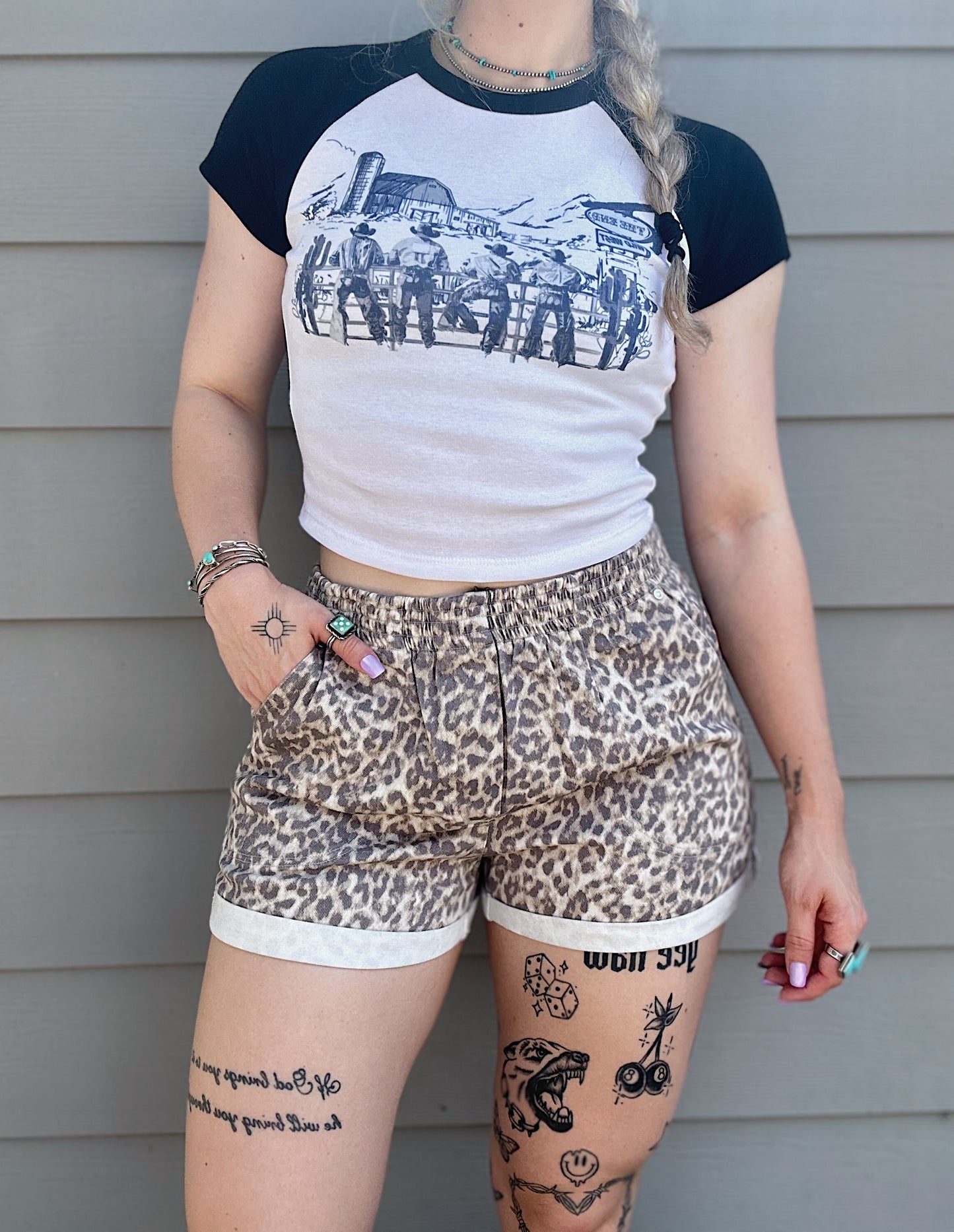 Leopard Cuffed Shorts