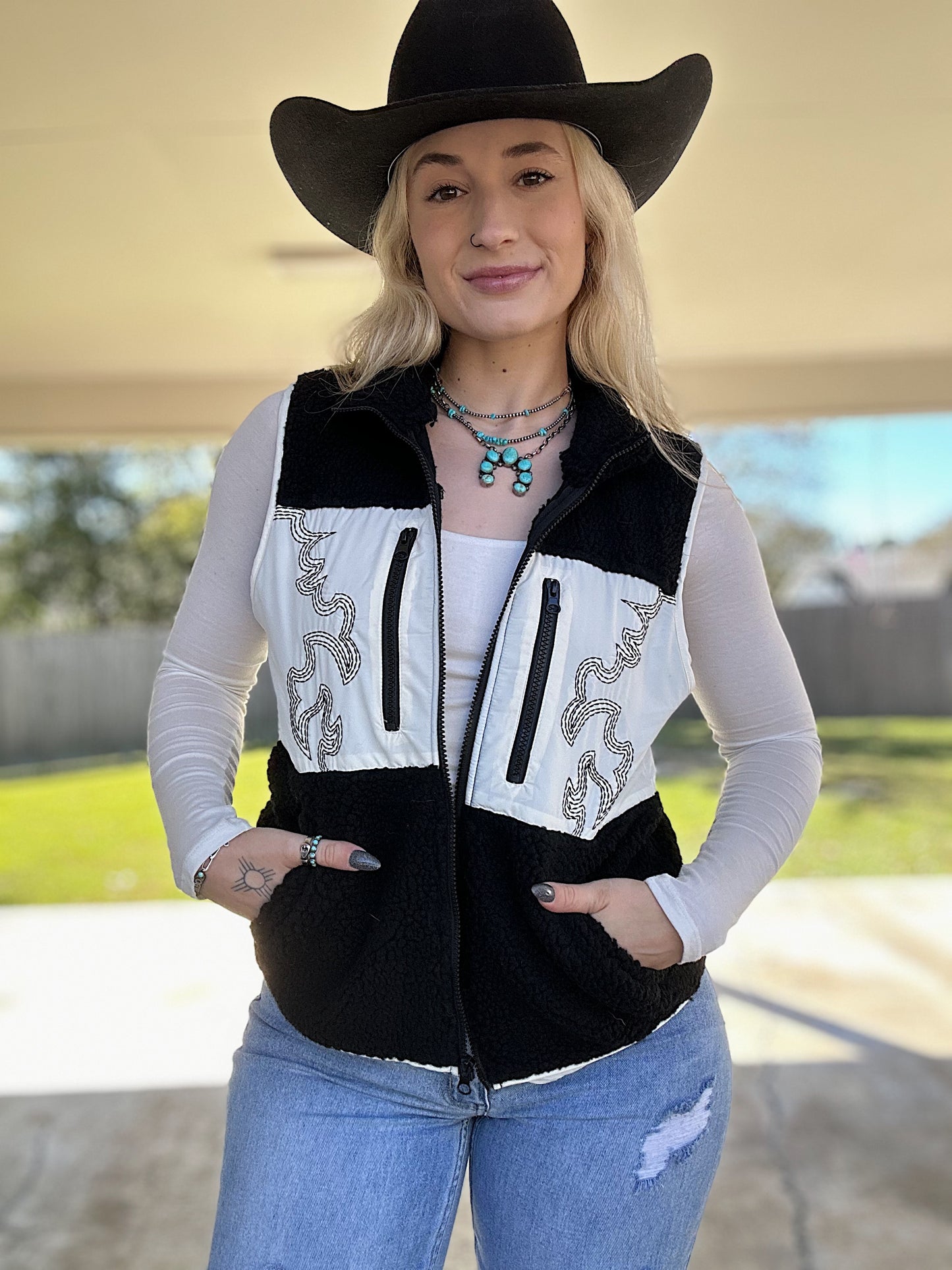 Boot Stitch Sherpa Vest