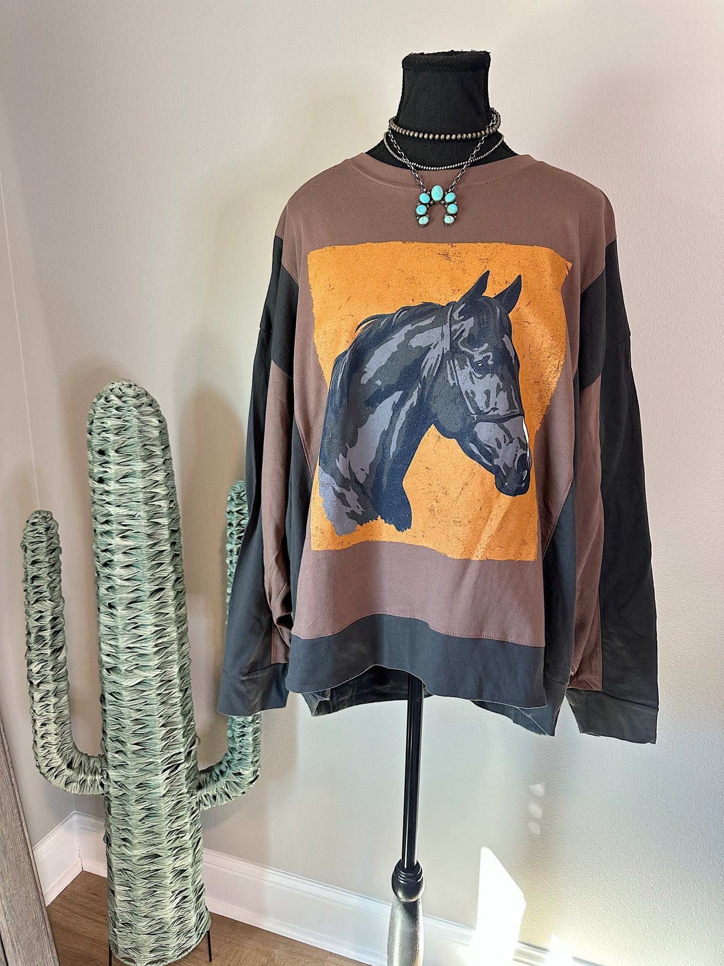 Color Block Horse Top