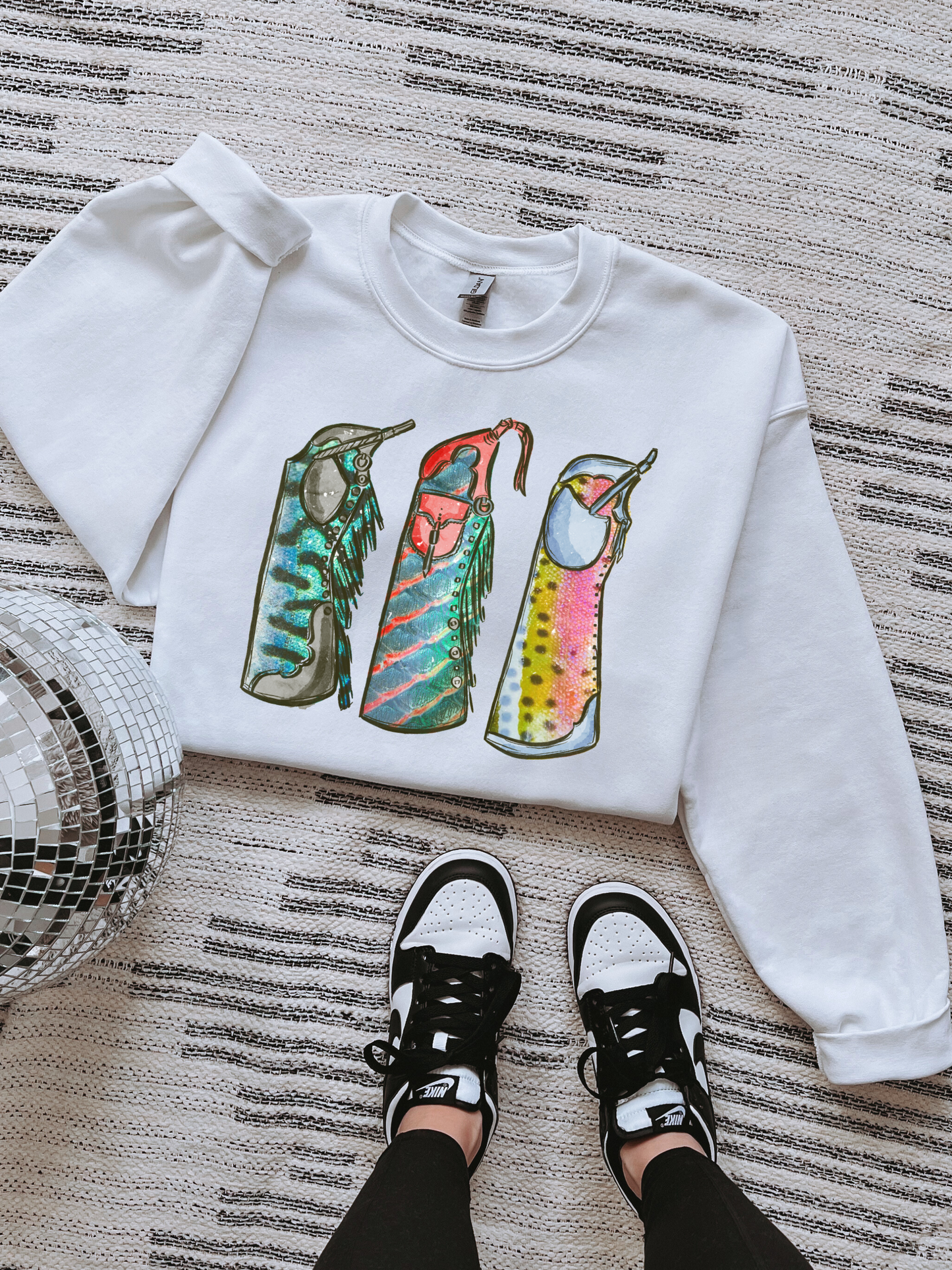 Fishie Print Chaps TEE or CREWNECK