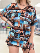 Load image into Gallery viewer, Western Collage Oversized Top
