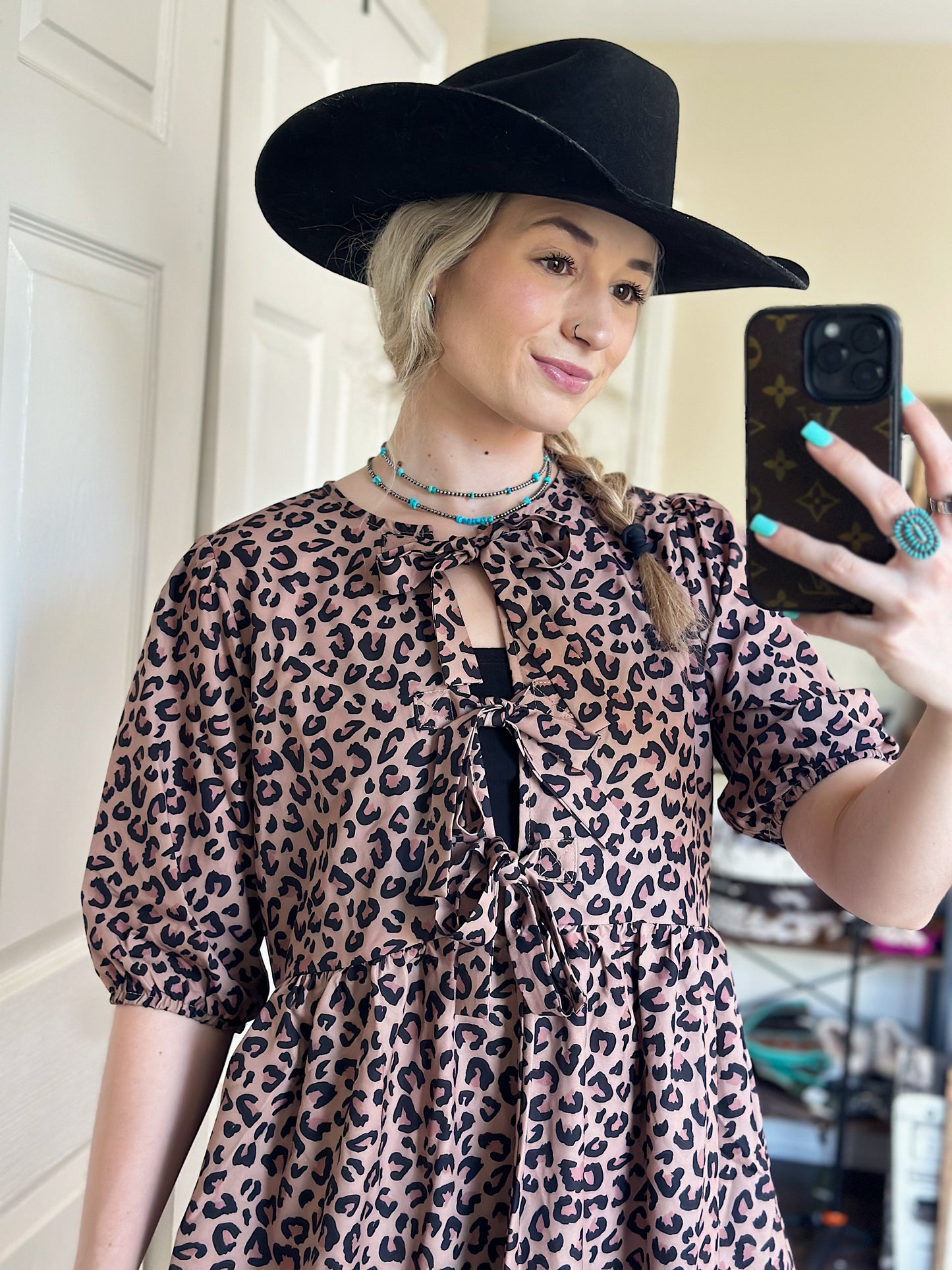 Leopard Baby Doll Dress