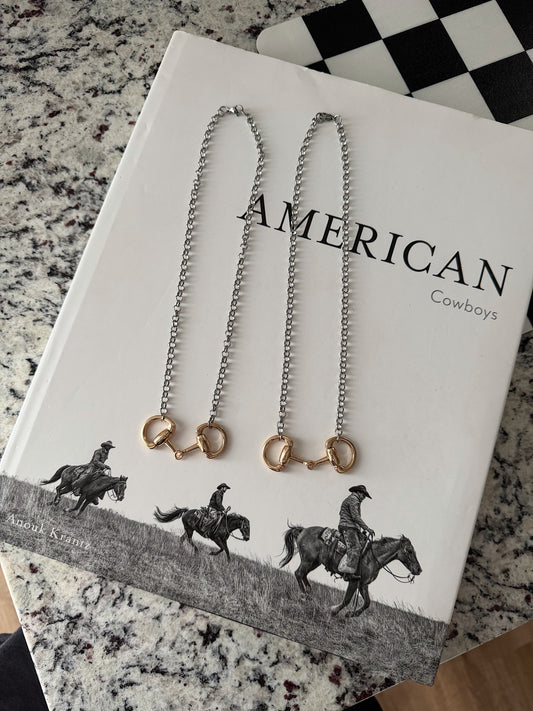 Mixed Metal Snaffle Bit Necklace