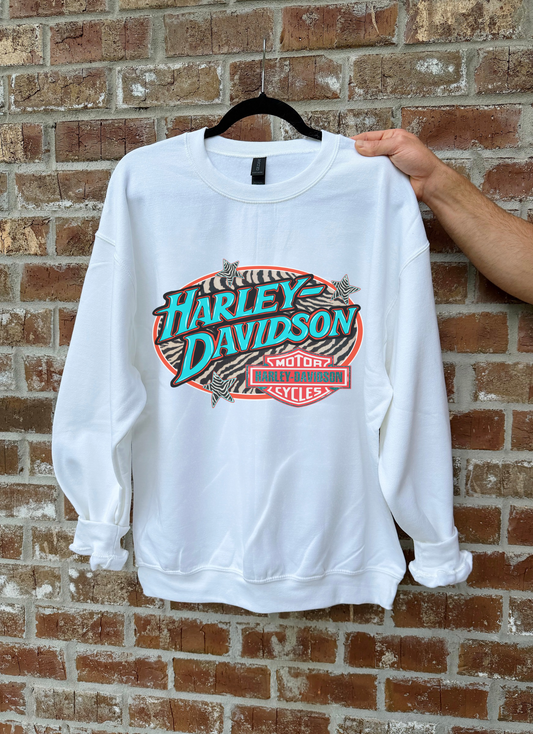 Zebra Harley TEE or CREWNECK