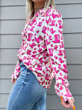 Load image into Gallery viewer, Pink Cowboy Boot Button Down
