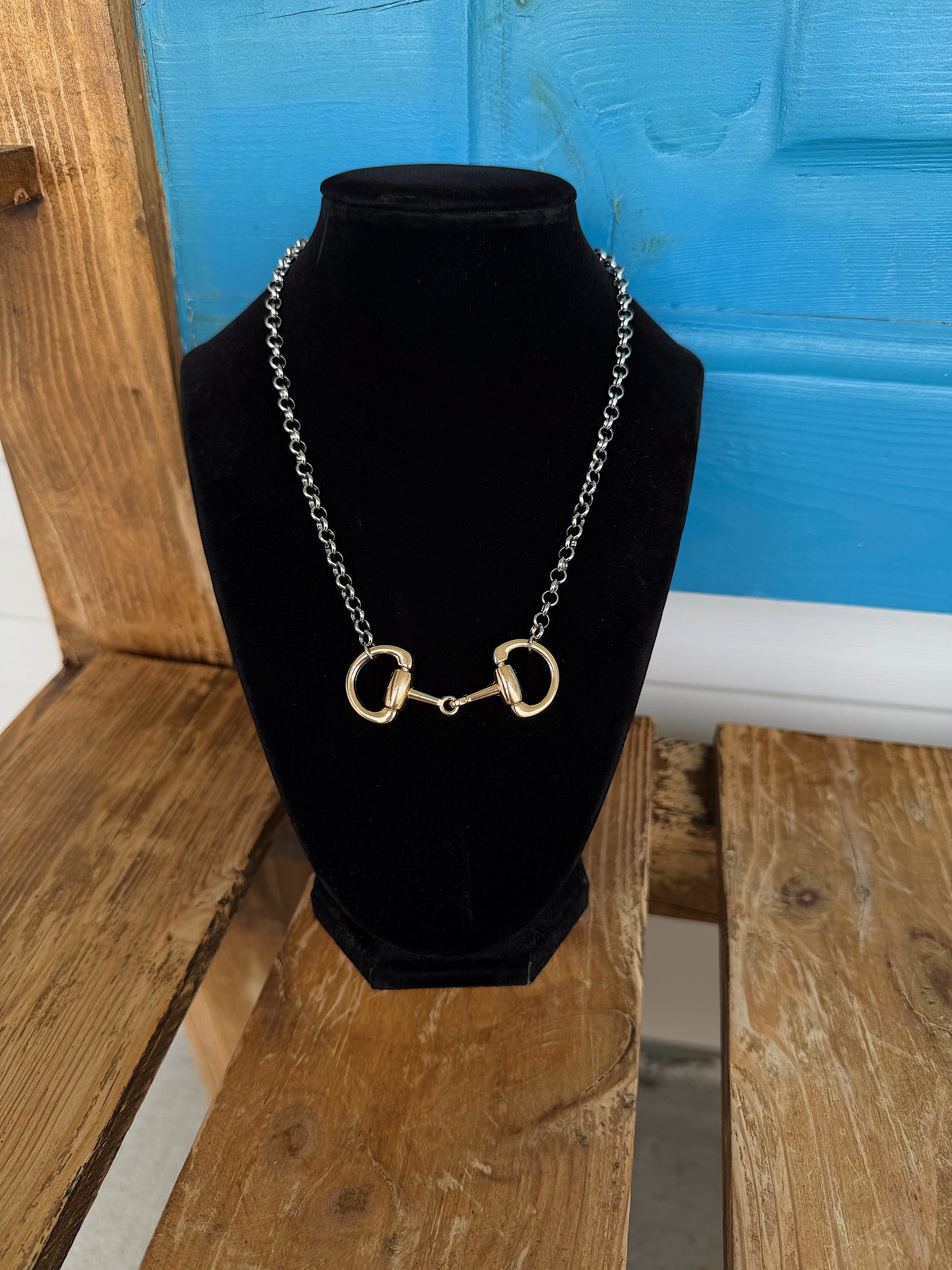 Mixed Metal Snaffle Bit Necklace