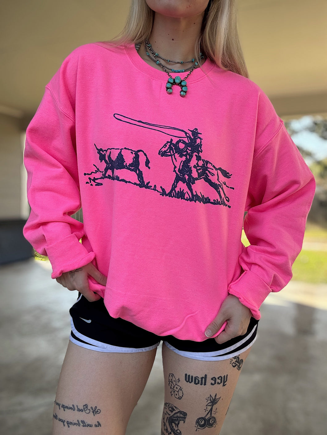 The Roper Crewneck (Hot Pink)