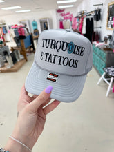 Load image into Gallery viewer, Turquoise &amp; Tattoos Trucker Hat
