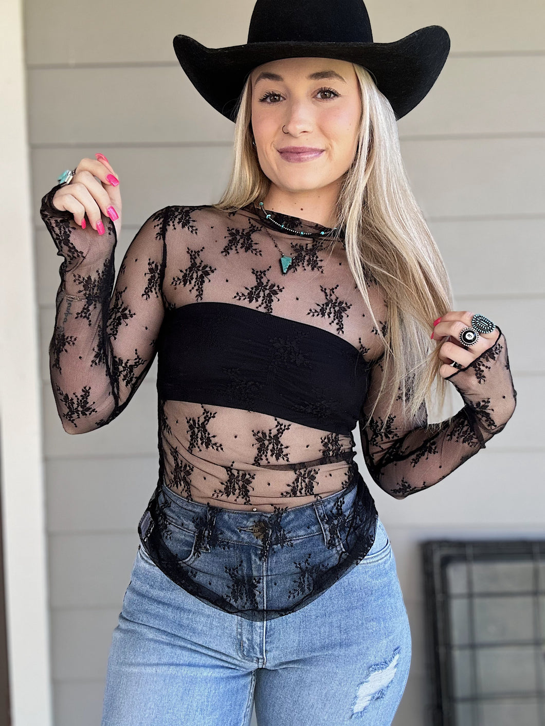 Lace Layering Top (Black)