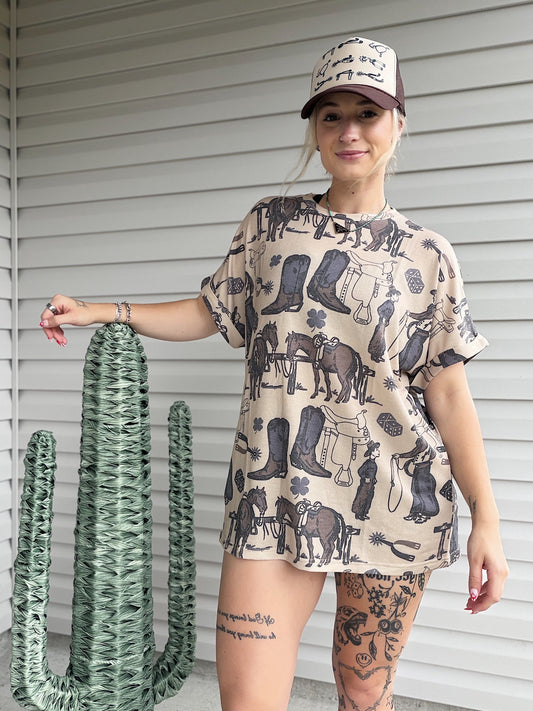 Cowboy Buds Oversized Tee