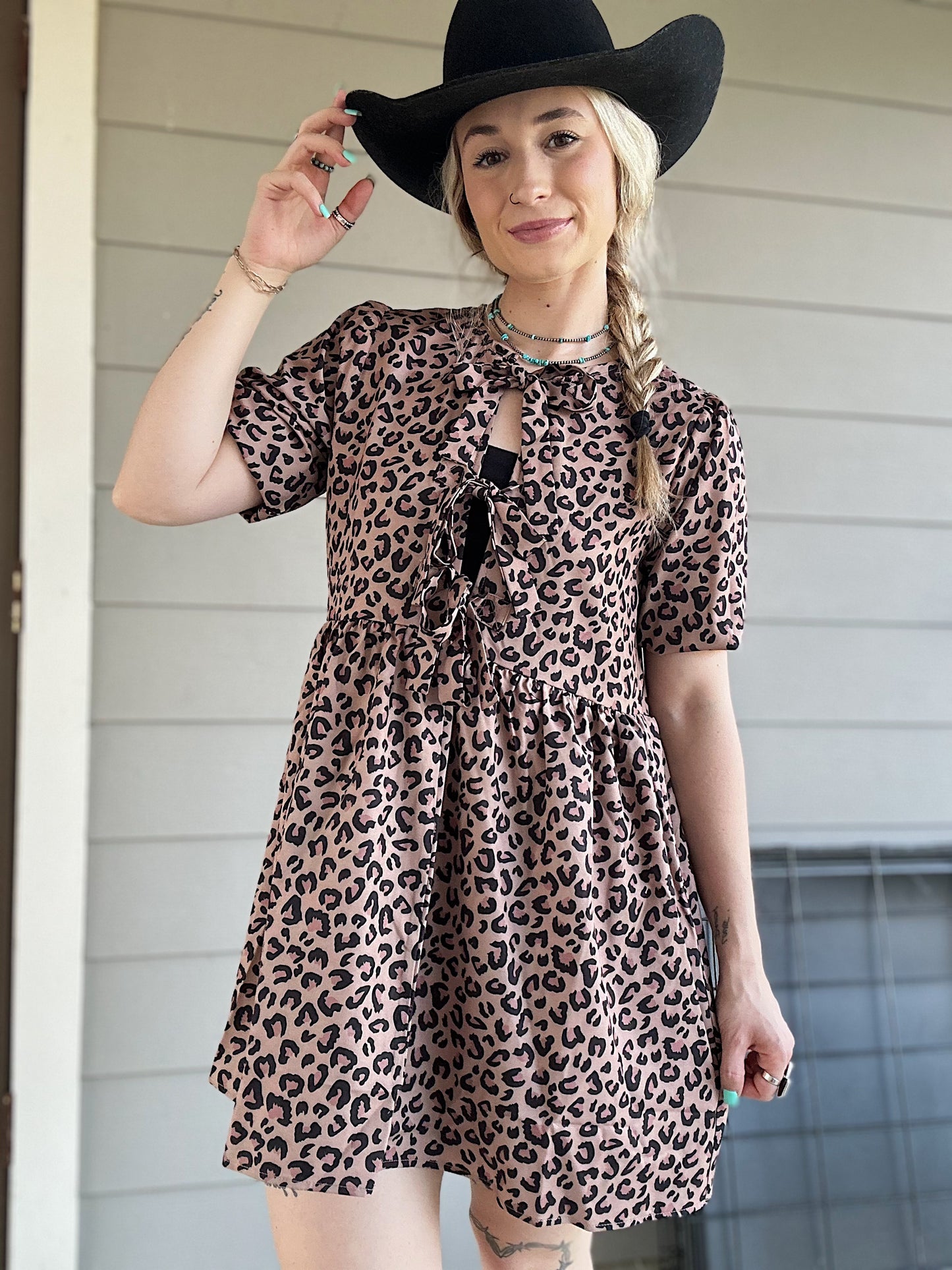 Leopard Baby Doll Dress