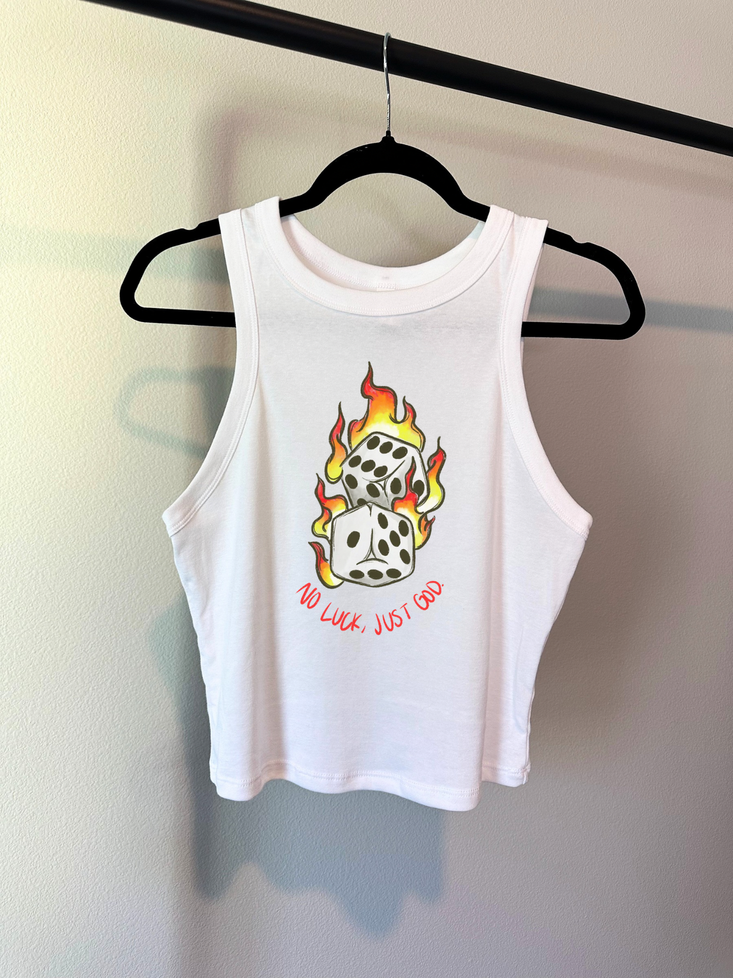 No Luck, Just God Cropped Tank