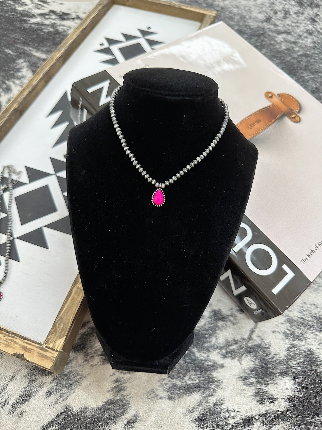 Pink Teardrop Choker