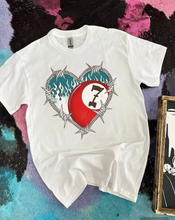 Load image into Gallery viewer, Barbed Wire Heart TEE or CREWNECK
