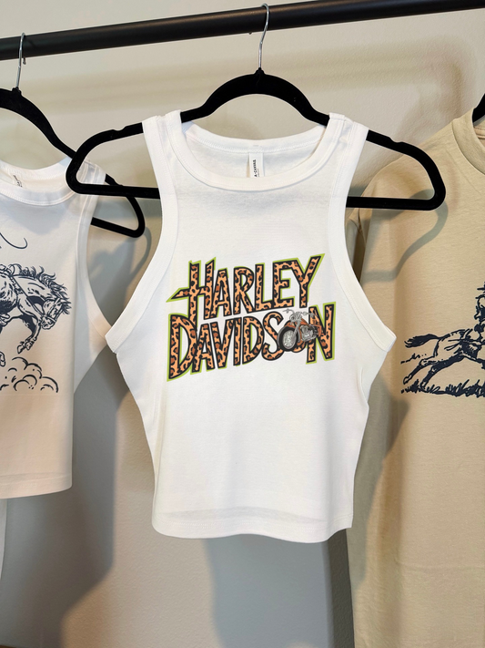 Leopard Harley Cropped Tank