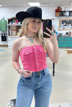 Load image into Gallery viewer, Hot Pink Denim Tube Top
