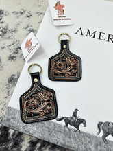 Load image into Gallery viewer, The Rivers Tooled Leather Keychain
