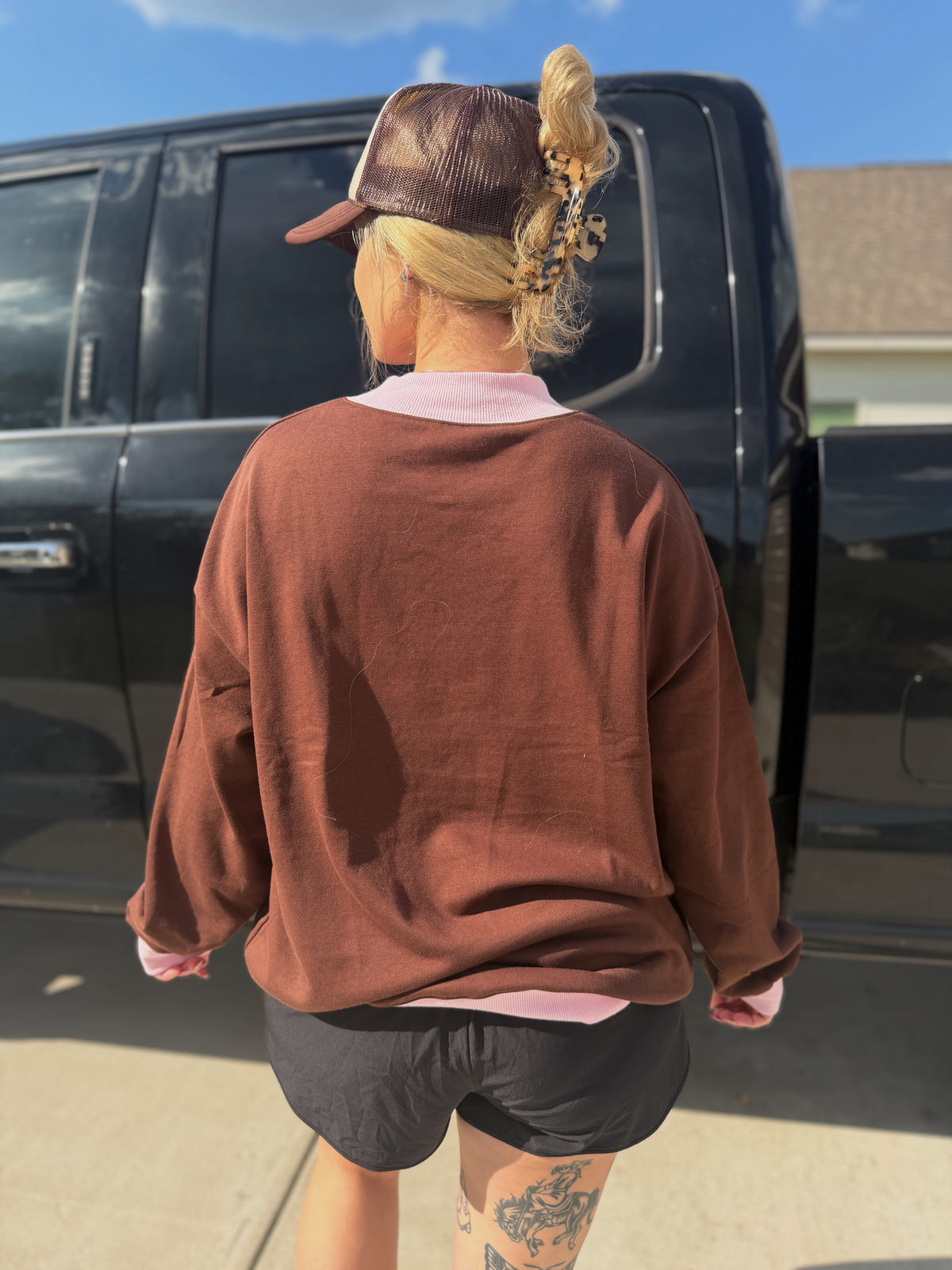 Polka Dot Cowboy Mock Neck Sweatshirt