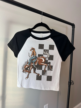 Load image into Gallery viewer, Checkered Cowboy Baby Tee
