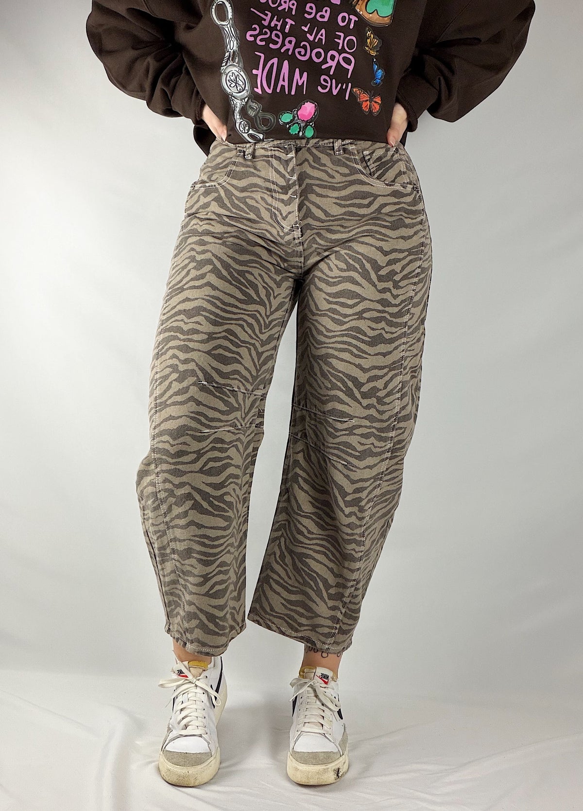 The Zebra Barrel Jeans