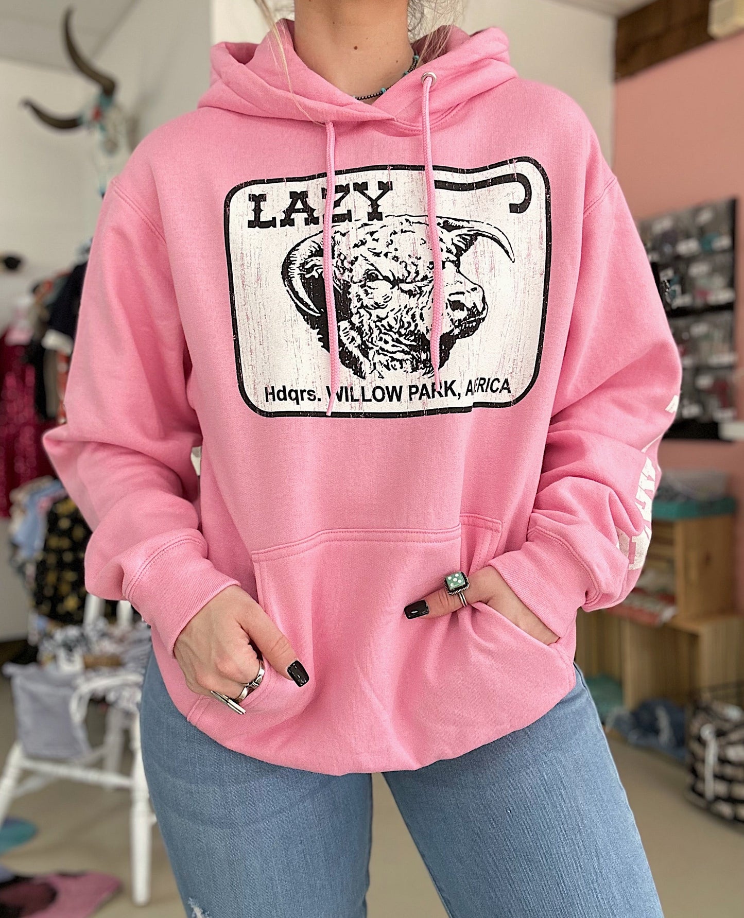 Pink Lazy J Hoodie