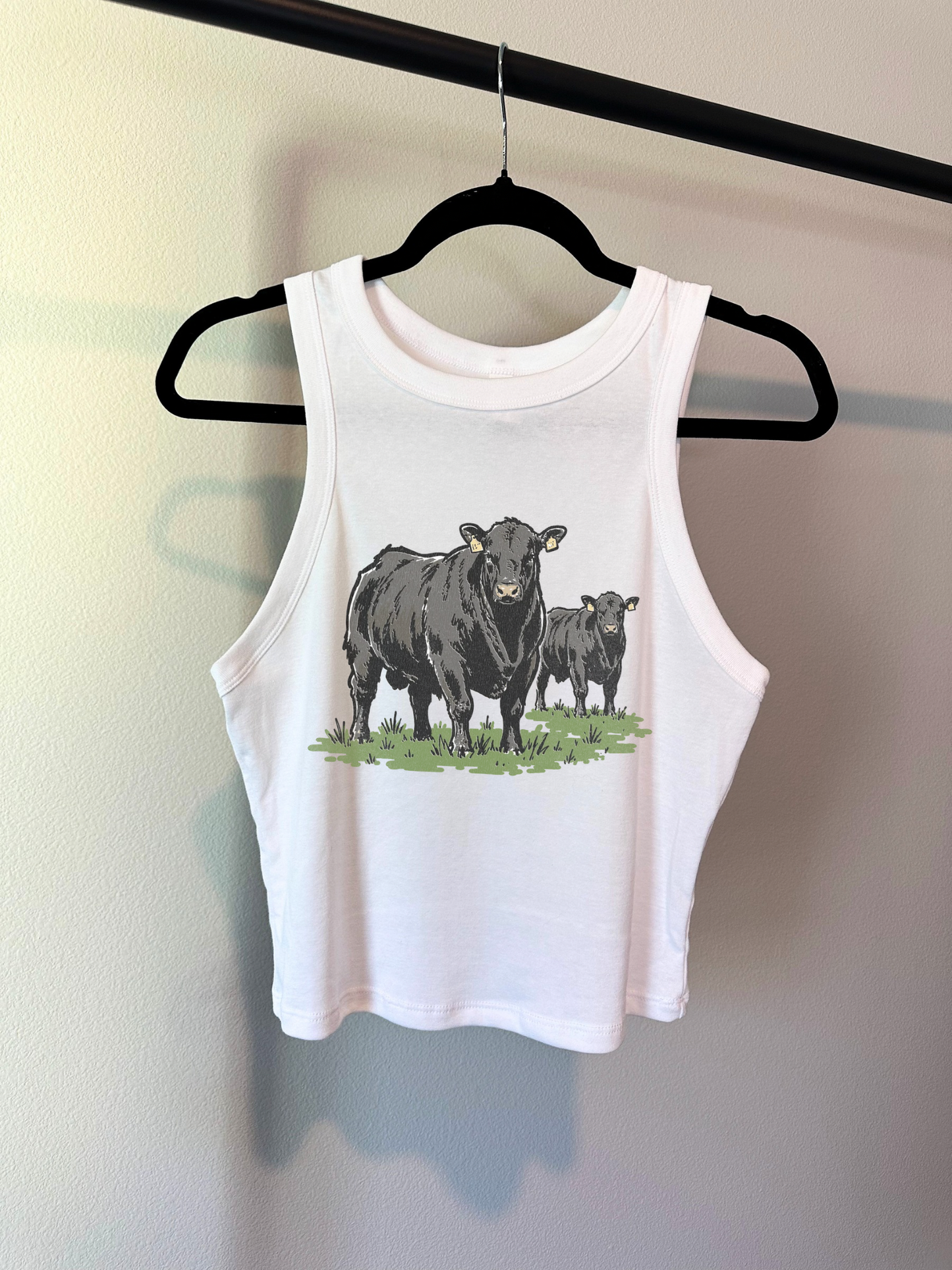 Angus Cow Cropped Tank