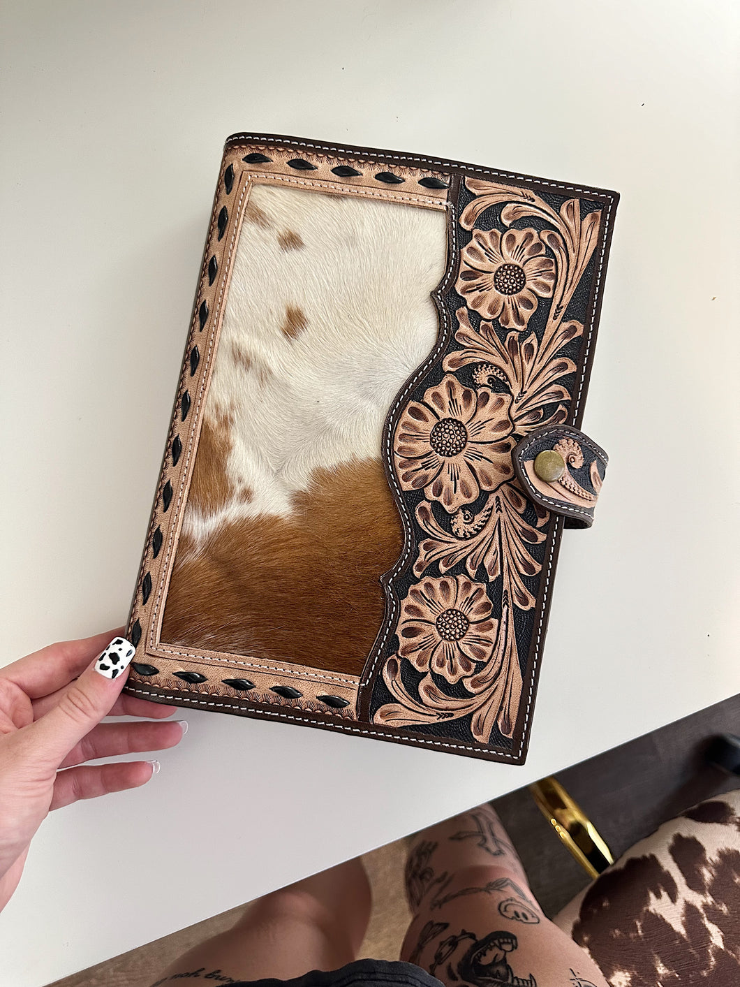 Tooled Leather Bible Cover (Style 5)