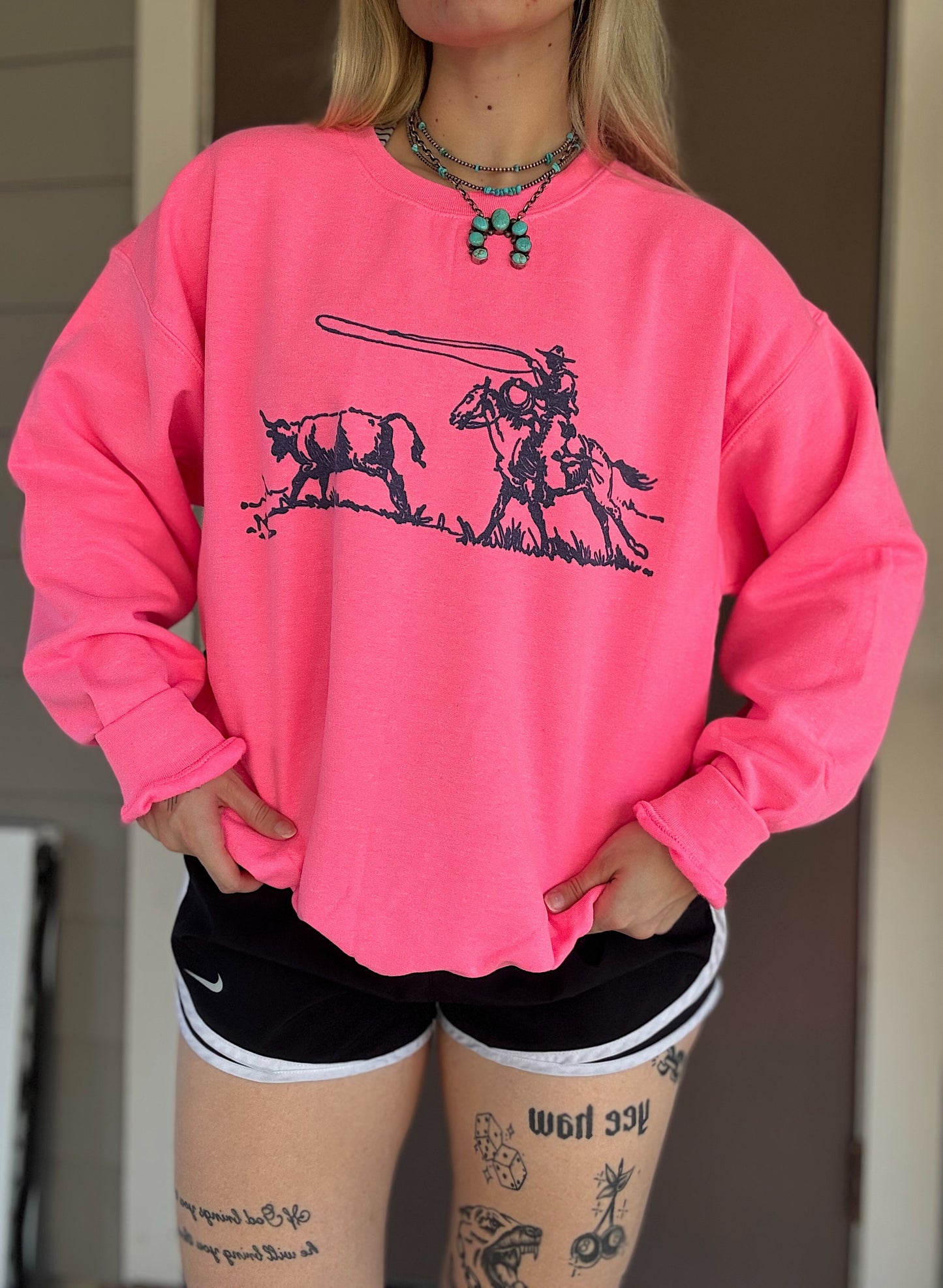 The Roper Crewneck (Hot Pink)