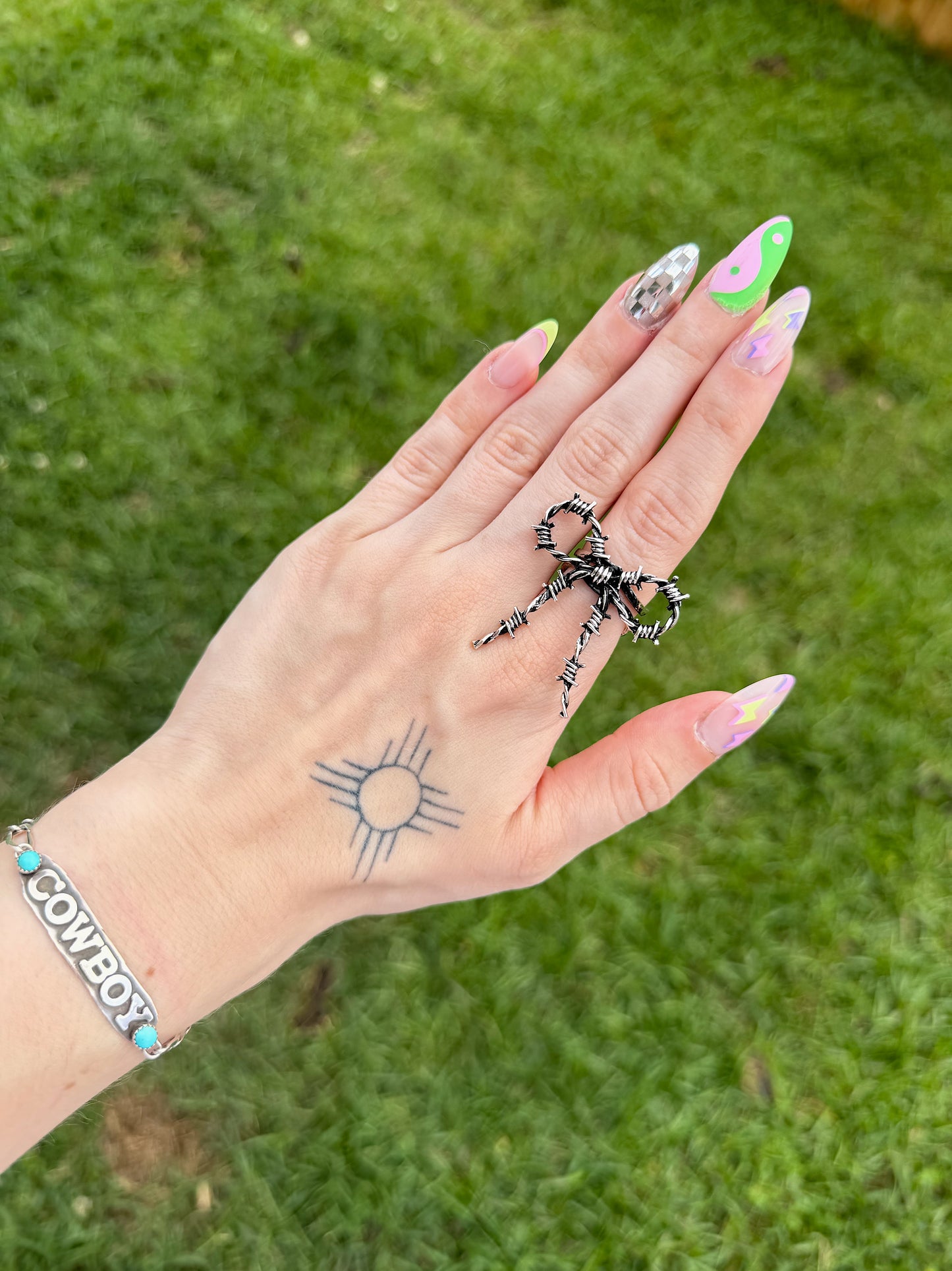 Barbed Wire Bow Ring