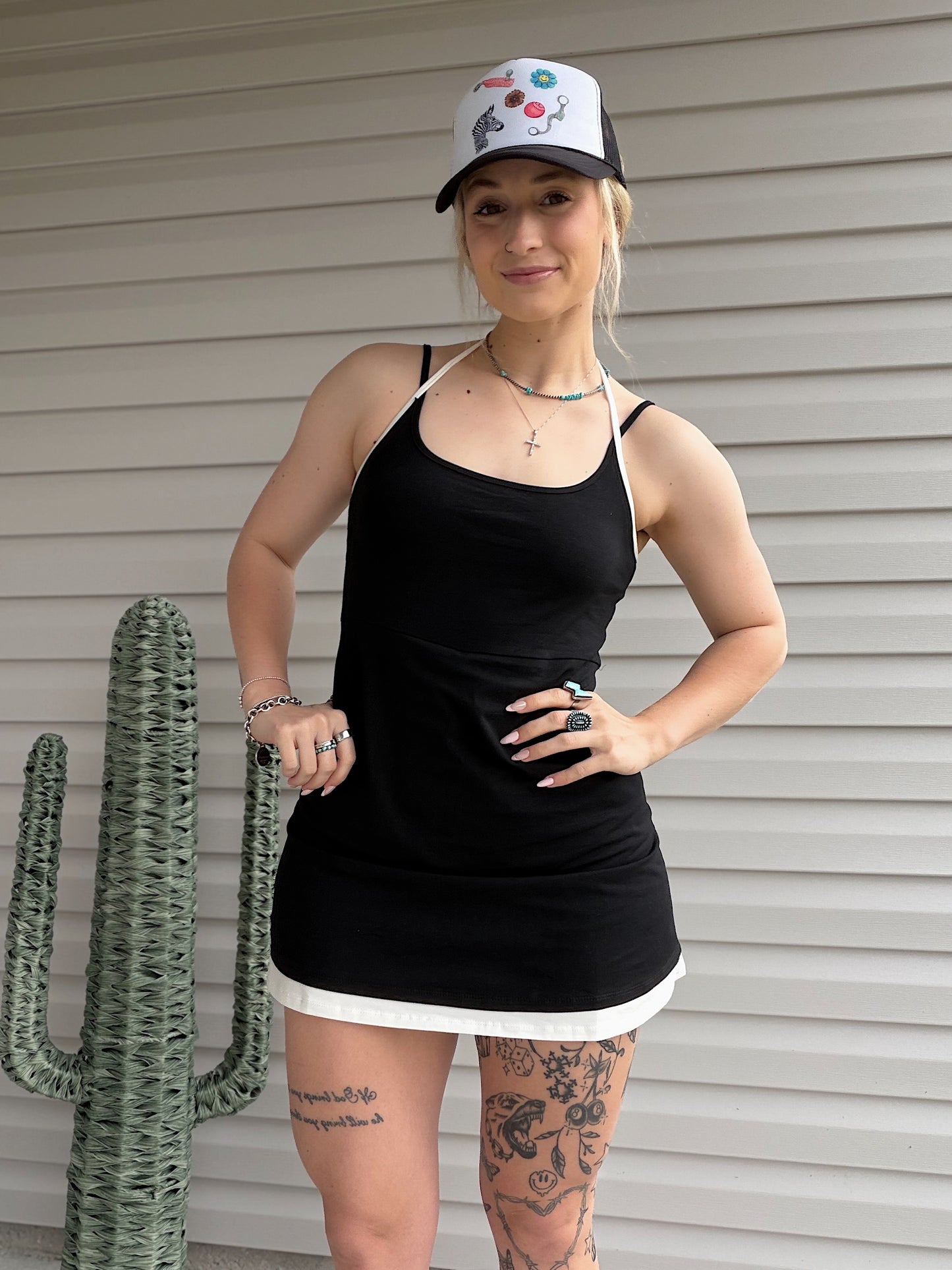 The Hot Shot Halter Dress (Black)