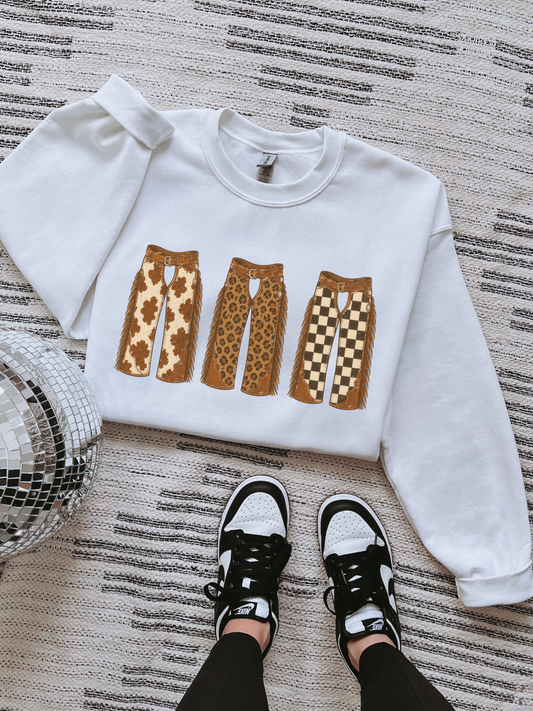 Triple Chaps TEE or CREWNECK