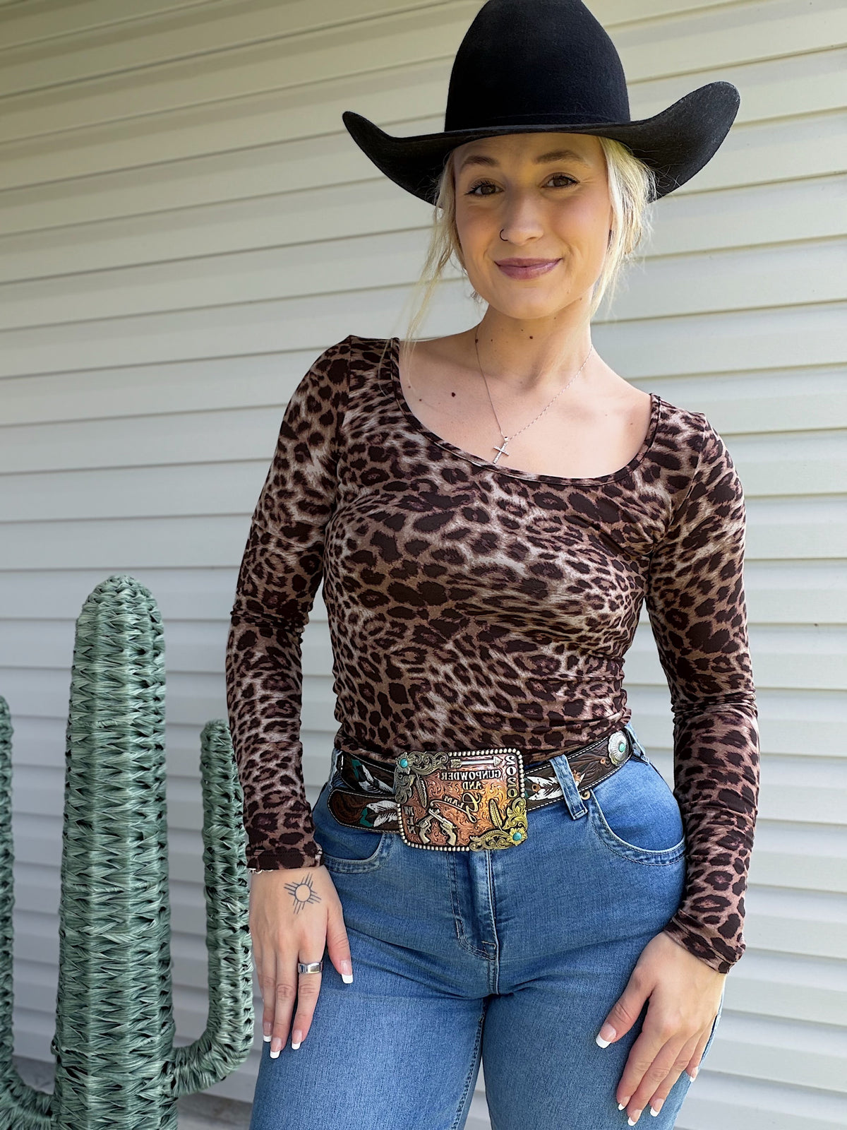 Long Sleeve Leopard Top
