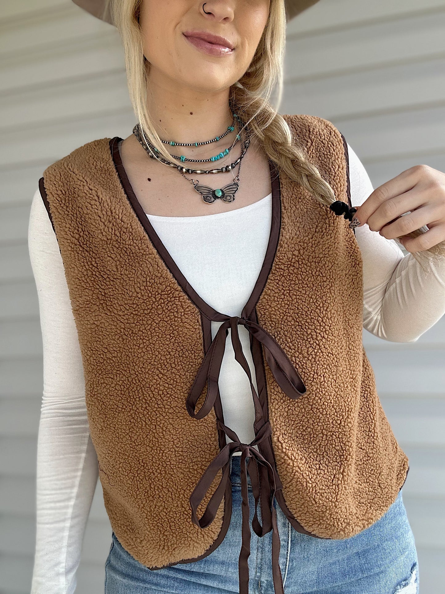 The Teddy Front Tie Vest