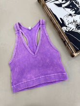 Load image into Gallery viewer, Mineral Washed V Neck Tank (Lavender)
