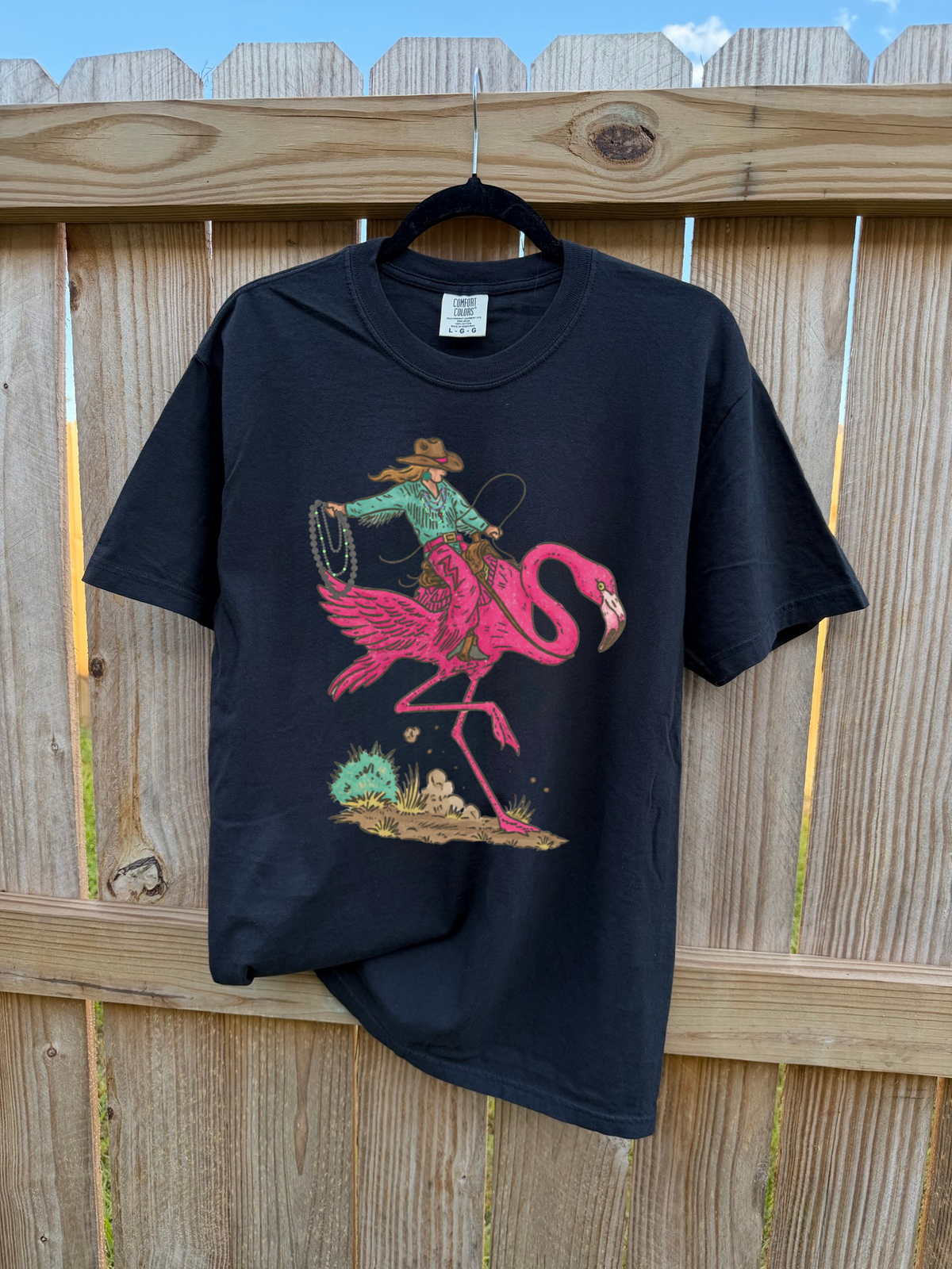 Cowgirl Flamingo COMFORT COLORS TEE