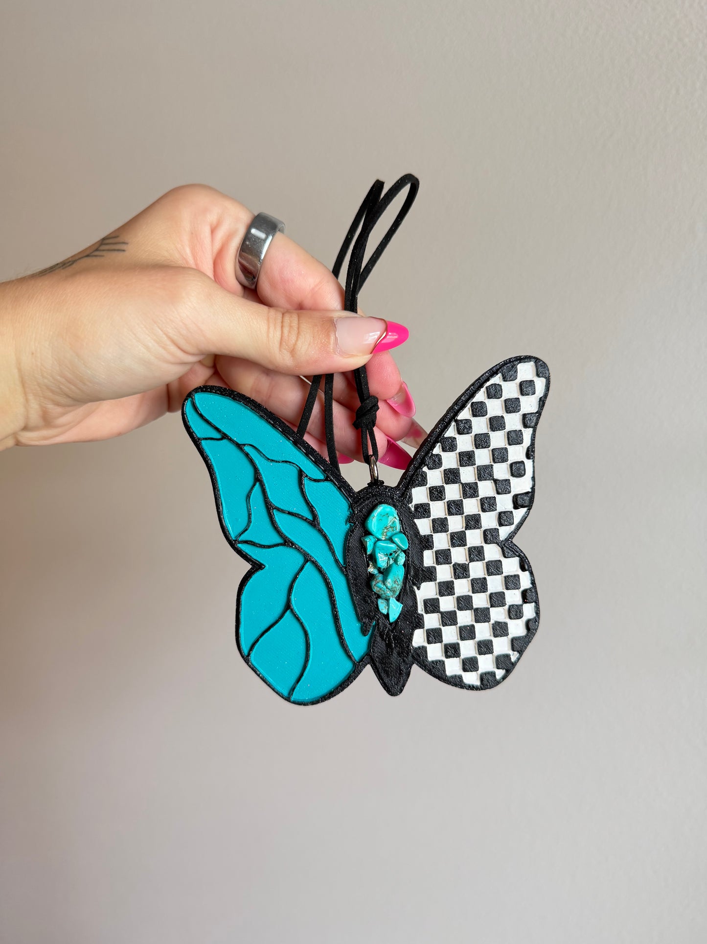 Turquoise Butterfly Car Freshie