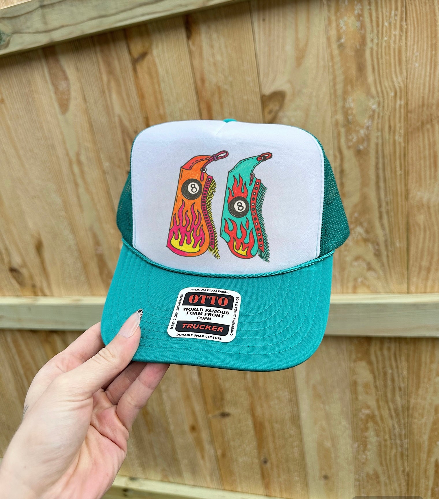 8 Ball Chaps Trucker Hat (Multiple Color Options) – Gunpowder and Glam ...