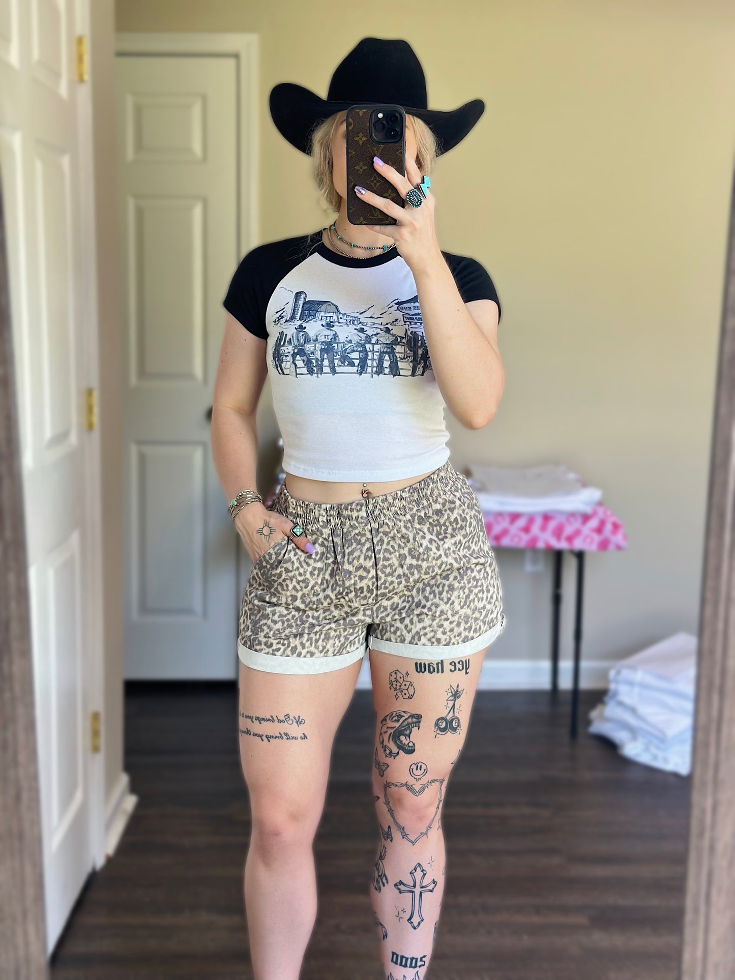 Leopard Cuffed Shorts