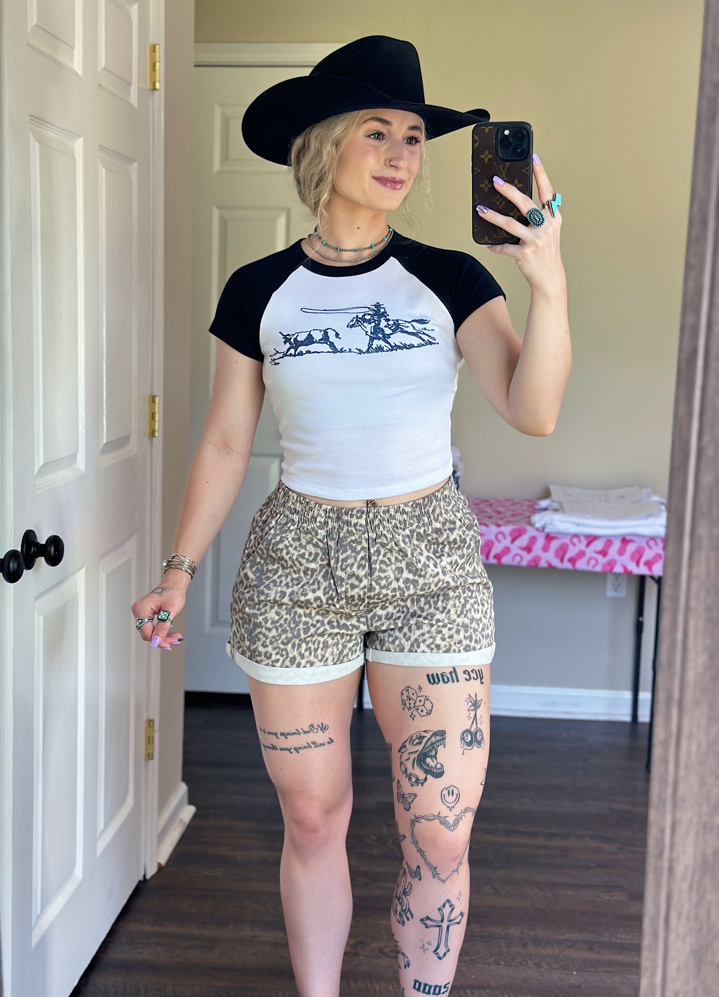 Leopard Cuffed Shorts