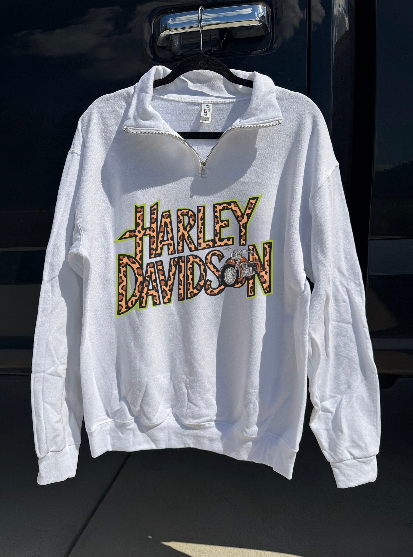 Leopard Harley Quarter Zip