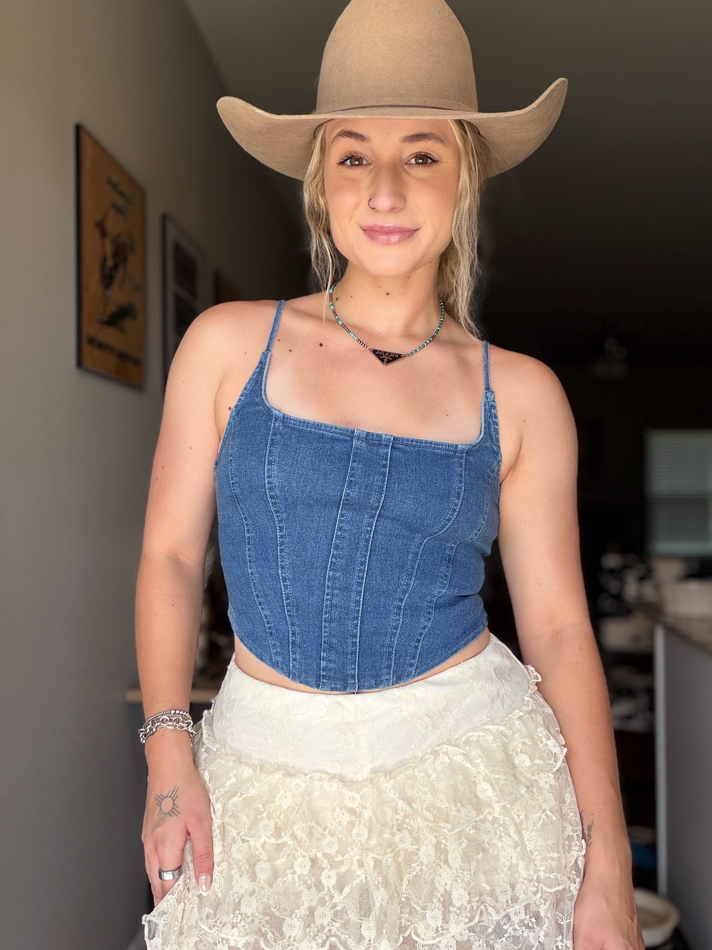 Denim Corset Tank