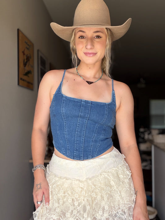 Denim Corset Tank