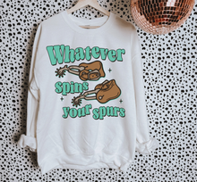 Load image into Gallery viewer, Spins Your Spurs TEE or CREWNECK
