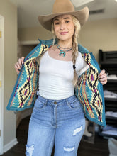 Load image into Gallery viewer, Turquoise Boot Stitch Puffer Vest
