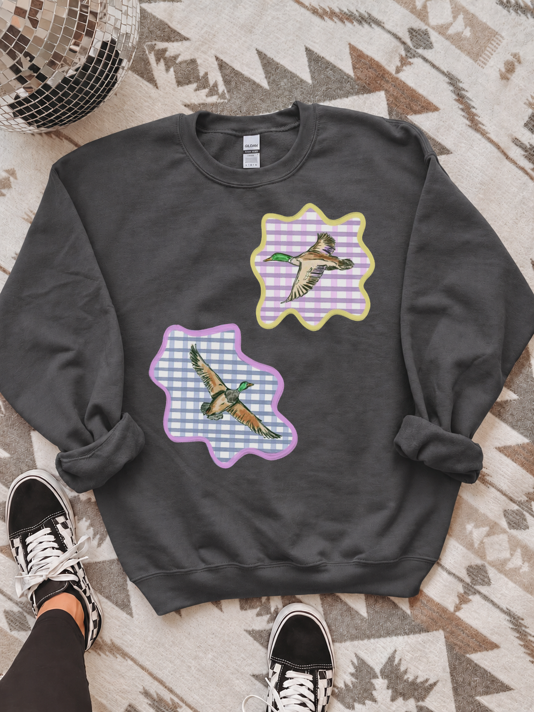 Gingham Mallards Crewneck