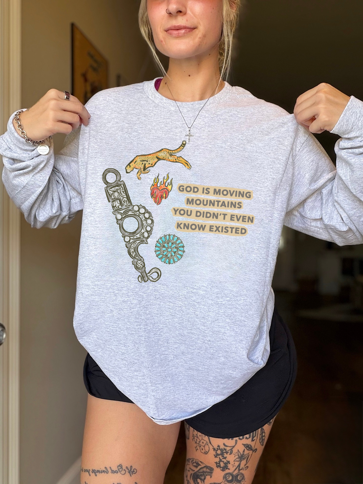 God Is Moving Mountains Long Sleeve Tee
