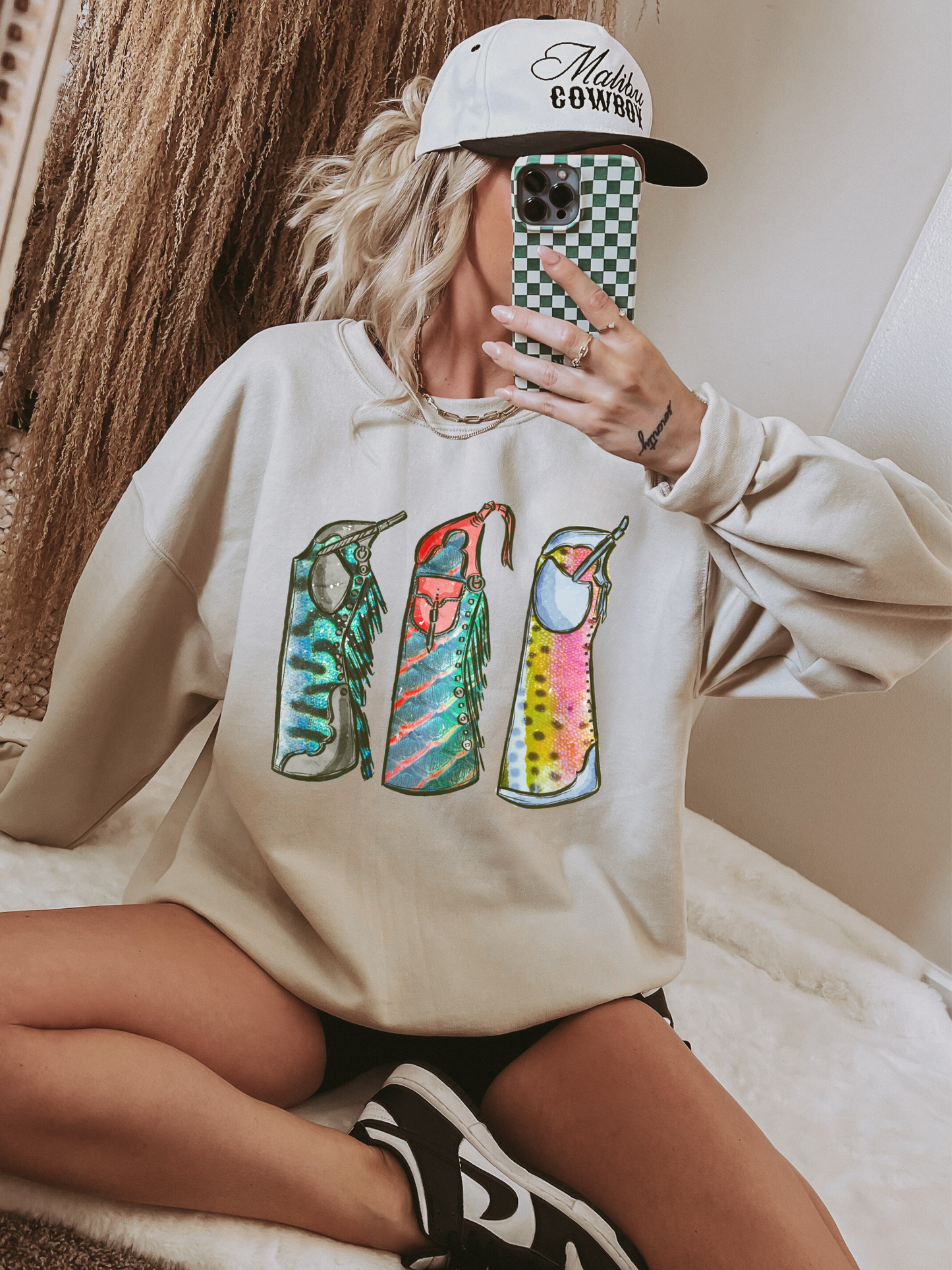 Fishie Print Chaps TEE or CREWNECK