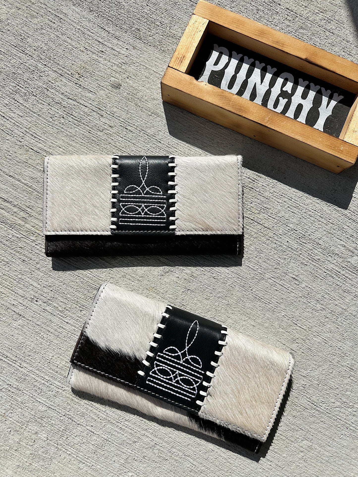 Cowhide & Boot Stitch Wallet