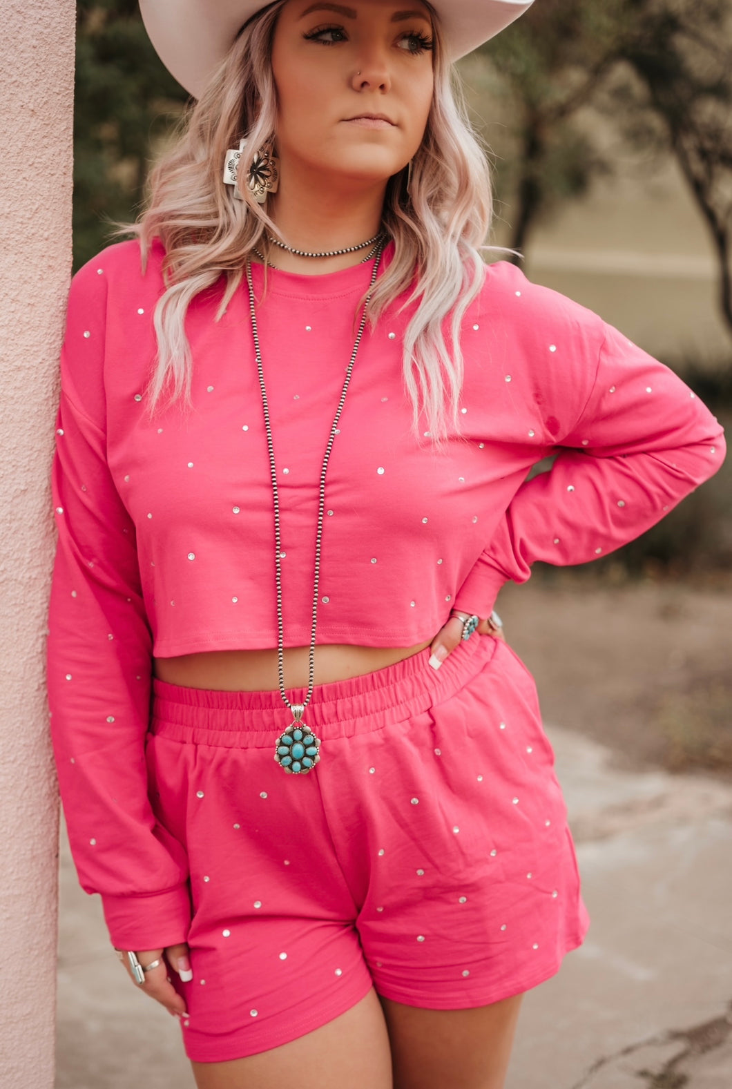 Hot Pink Rhinestone Set